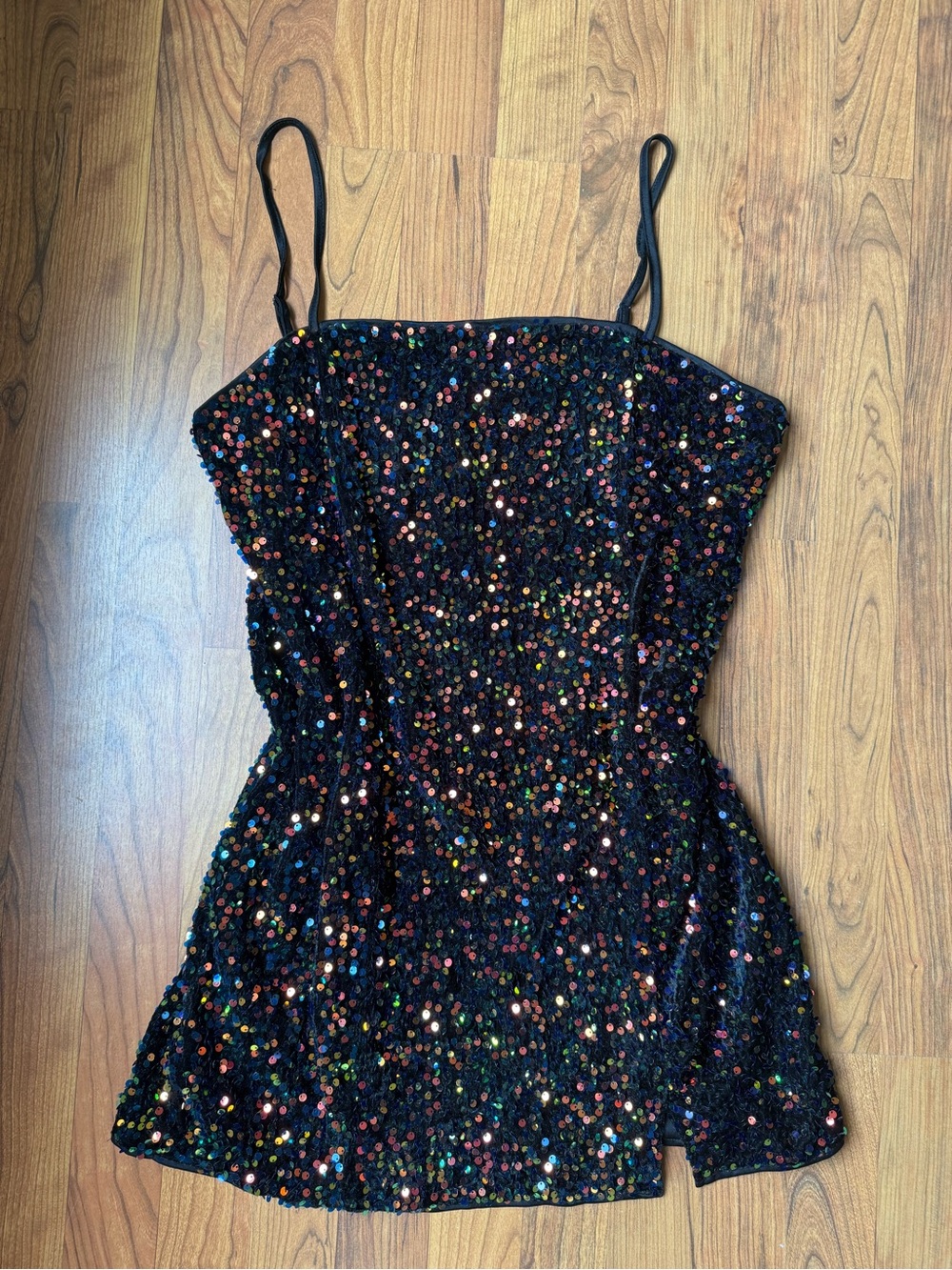 CIDER Rainbow Night Sequin Mini Dress